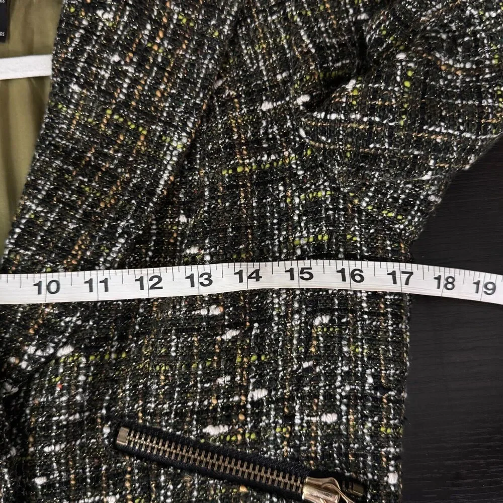 Etcetera Jacket Womens 4 Metallic Tweed Coat Academia Preppy Zipper Detail - Picture 9 of 13